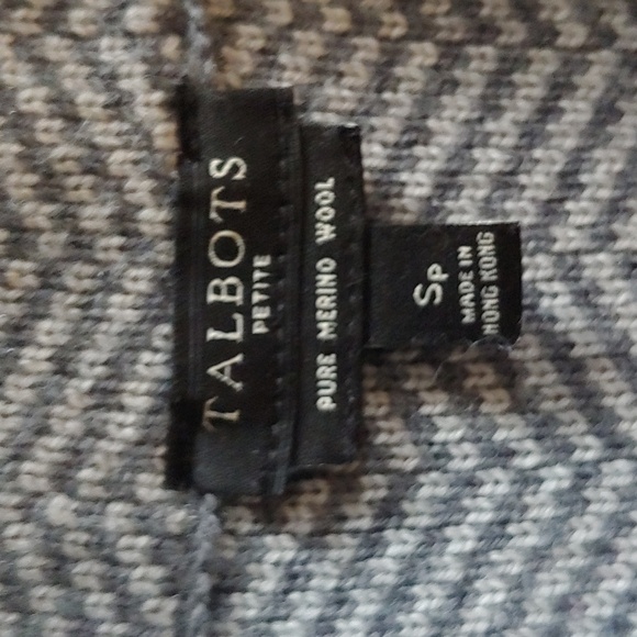 TALBOTS CHEVRON MERINO WOOL SWEATER BLAZER - Picture 5 of 9